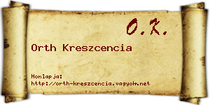 Orth Kreszcencia névjegykártya